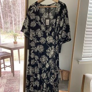 Who What Wear Floral Wrap Dress